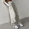 Women's Pants Capris Y2K High Waisted Drawstring Straight Cargo Pants High Street Casual Kpop Women Trousers Baggy Splice Punk Streetwear Pant 230615