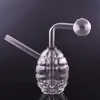 Bongs pequenos Mini Dab Rig Glass Oil Burner Cachimbos de água Perc em linha Cachimbos de água criativos em forma de granada Aash Catcher Bong com tubo queimador de óleo substituível