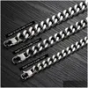 Cadena para hombre Serpiente Hueso Pulseras Negocios Acero inoxidable Titanio Brazalete Joyería Entrega directa Dh7Qv