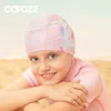 Bonnets de natation COPOZZ Cartoon Enfants Bonnet de bain Enfants PU Protection des oreilles étanche Chapeau de bain Élastique Chapeaux de bain Bonnets de piscine pour garçons Fille 230616