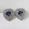 Orecchini a bottone CAOSHI Squisito cuore femminile Accessori per feste di lusso Signora aristocratica Splendidi gioielli delicati di alta qualità