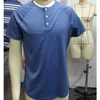 Camisetas masculinas para atividades ao ar livre, casual, gola henley, de cor sólida, para esportes, fitness, corrida, camiseta manga curta fina