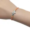 Charm Bracelets Wish Pulseira de Aço Inoxidável Pingente em Forma de Onda Boa Sorte Cordão Ajustável Para Mulheres Meninas