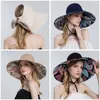 Sombreros de ala ancha, sombrero con visera para mujer, pescador de dos caras, gorra de cubo para el sol plegable, lavabo de playa de gran tamaño, verano vacío T T9Q0