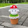 Fiori decorativi Uncinetto Cartone animato Fungo Pianta in vaso Bonsai artificiale Regalo lavorato a mano per bambini Stanza carina/Tavolo di casa/Ufficio