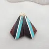 Pierres précieuses en vrac Pierres précieuses naturelles Turquoise Howlite Obsidienne avec boucles d'oreilles en intarsia œil de tigre perle 29x15x4mm4.5g