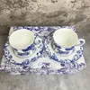 Tazze Piattini 2 Pz / set Classic Super Bone China Piatti da caffè e da tavola Piatti Piatti da tè pomeridiani Set Bicchieri con confezione regalo