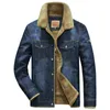 Herrenjacken LIONJUMP Winter Denim Jacke Männer Windjacke Fleece Dicke Warme Herren Outwear Jeans Mantel Männlich Multi-taschen Cowboy Kleidung