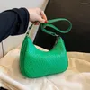 Evening Bags Woven Bag For Women Vegan PU Leather Shoulder 2023 Summer Travel Femal Handbag And Purse Retro Handmade Crossbody