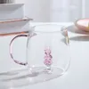 3D-drinkglas met schattig dierbeeldje aan de binnenkant helder wijnglas transparant driedimensionaal patroon glazen beker voor wijn-melkdranken