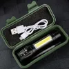 Mini lampe de poche Led Portable USB Rechargeable torche lanterne LED réglable Penlight étanche T6 travail lumière Camping lumières