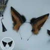 Opaski na głowę Hair Hoop Wolf Ear Ręcznie wykonana symulacja Uszy Zwierzęs Pałąk głowa wilk cosplay halloween nakrywacze 230615