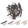 Bella Hair Professional 32 pçs pentes de peruca para perucas bonés para fazer perucas fixas clipes de cor preta Julienchina peruca de 6 dentes pente clipes de peruca com pano para fazer peruca