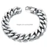 Cadena para hombre Serpiente Hueso Pulseras Negocios Acero inoxidable Titanio Brazalete Joyería Entrega directa Dh7Qv