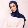 Cachecóis Loop Jersey Hijab Cachecol de Algodão Mercerizado Feminino Muçulmano Elástico Foulard Simples de Alta Qualidade Faixa de Cabeça Instantânea 170 80cm