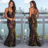 Colorful Shiny Mermaid Prom Dresses Spaghetti Sequined Floor Length Evening Gowns Plus Size Special Occasion Dress Abendkleider