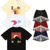 Мужская футболка дизайнерские рубашки женская одежда графическая узор с высокой улицей хлопковой хип -хоп простые буквы ретро припечаток свободный racingzgxr