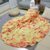 Battaniye yumuşak sıcak pazen mısır pizza battaniye polar kanepe ekose peluş yatak örtüleri fırlatma battaniye r230615