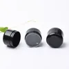 empty cosmetic containers 50g black PET plastic cosmetic jars with clear inner PP cover for hand/face cream mask Hlldq