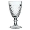 1 st vinglasskoppar Retro Vintage Relief Red Wine Cup 300 ml Gravering PROSSMENT JUSE DRICKT GLASSES CHACHAGNE ARBED GOBLETS E0619