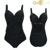 Fato de banho feminino Fato de banho push up plus size grande tamanho sólido preto azul vermelho fatos de banho roupa de praia 230615