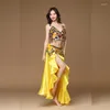 Scenkläder vuxen dam kvinnor magdans kostym orientalisk magdance kjol prestanda 3 st.