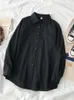Women's Blouses 2023 Oversized S-3XL Autumn Lange Long Sleeve Loose Student Blouse Shirt Dames Wit Zwart Down Collar Casual Vintage Top