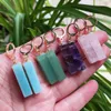 Boucles d'oreilles pendantes véritable cristal naturel pour femmes petit bâton Rectangle gland pendant Amazonite rose violet goutte boucle d'oreille Reiki