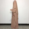 Etnik Giyim Abaya Khimar Set Yüksek Kaliteli Nida Müslüman Kadınlar Uzun Kollu İki Parça Dua Hijab Elbisesi İslami Giyim 230616