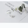 Stud Küpeler LKO Gerçek 925 STERLING Gümüş Vintage Moda Çarmı Ağacı Kadınlar İçin Yapraklar Kadın Mücevher Hediyeleri Tatlı Kulak Çıtçıtları