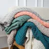 Blanket INyahome Tassel Knitted Woven Blanket Throw Green Color Sofa Home Decor Blanket Farmhouse Warm Woven Blanket Para R230615