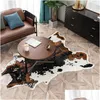 Tapetes Cowe Rug Cow E Carpet Para Sala De Estar Quarto Impresso Poliéster Tapetes De Pele Artificial Pele De Animal Artificial Decoração Da Casa Tapetes Drop De Dhi9B