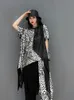 Dwuczęściowe spodnie dla kobiet Qing Mo Summer Fashion Suit Casual Mesh Nieregularny splot Top Harem Pant Dwuczęściowe zestawy kobiet ZXF1022 230615