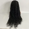 Aspect naturel 30 pouces de long cheveux synthétiques couleur noire ondulé doux dreadlocks perruque 9 * 6 dentelle frontale perruques pour femme noire