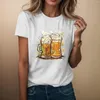 Women's T Shirts Women's Casual Summer Tops With Print Short Sleeve Shirt Usual Blouse Couples Christmas