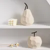 Decorative Objects Figurines Nordic Sculpture For Interior Office Desk Accessories Home Decor Pear Apple Ceramic Abstract Fruit Ornaments 230615