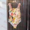 Womens Bikini Designer One Piece Swimsuit Flower Pattern Swimwear High Quality Sling Bathing Suit