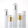 Witte Glazen Cosmetische Potten Lotion Pomp Fles Verstuiver Spray Flessen Met Acryl Drop Deksels 20G 30G 50G 20Ml - 120Ml Ndljp