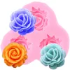 Stampi da forno Fiore rosa Peonia Stampo in silicone Strumenti per decorare torte nuziali Stampi per fondente al cioccolato Foglia Caramelle Resina Cupcake Topper fai da te 230616