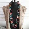 Kedjor Fishsheep Bohemian Geometric Acrylic Long Chain Necklace For Women Harts Big Multi Color Links Halsband Collar Party Jewelry