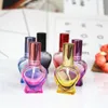 wholesale Colorful 10ml Refillable Perfume Glass Spray Bottle Empty Fragrance Packaging Bottle Cute Heart Shaped Bottle Jhcav