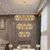 펜던트 램프 고급 럭셔리 크리스탈 가벼운 현대 유리 꽃 Led Lustres 거실 침실 부엌 실내 가정 장식 금 샹들리에
