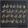 Pendant Necklaces English Alphabet Letters Pendants Cuban Link Chain Necklace Jewelry Heart Drop Delivery Dh2Ji