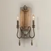 Wall Lamp French Country Antique Woodwork Candlestick Lamps Bedside Living Room Dining Decor Sconces Lights Fixtures