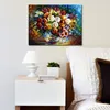 Abstract Flowers Canvas Art Bathroom Decor Roses and Wine Handmade Oil Painting Modern