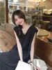 Partykleider! Korea ist eine lockere, farbenfaltete weibliche Temperament mit ärmellosen Kleid