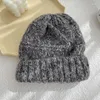 Berets Winter Unisex Wool Hat Loose Big Head Circumference Knitted Hats Women's Korean Warm Oversized Skullies Beanies Christmas Gift