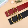 V Buckle Belt för kvinnor Designer Mens Belt Simple 7cm Wide Brown Red Ceinture Fashionable Leather Reversible Belt Multi Length Midje dekoration GA08