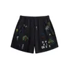 Herenshorts Hoge kwaliteit heren damesshorts Ontwerper Zwemmen Gym Mesh Borduurwerk Puur katoen Handgeschilderd Graffiti Inktspatten Antiek koper Letterprint TFVG