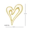 Broches u-magical creativo brillante oro plata color amor corazón broche clip de papel para mujeres diseñado aleación ahueca hacia fuera la joyería